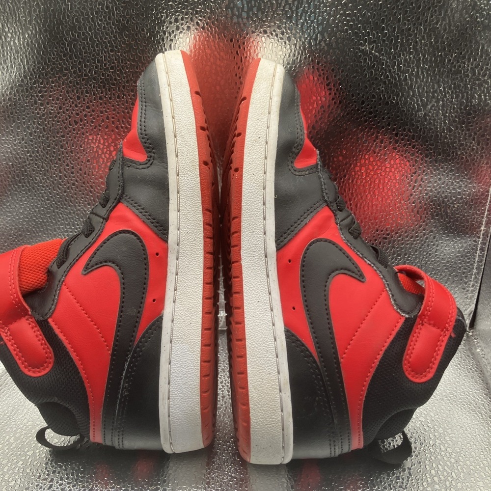 Nike CD7783-602 Boys High Top Red Black Sneakers Leather US Size 2 Y - Picture 10 of 13